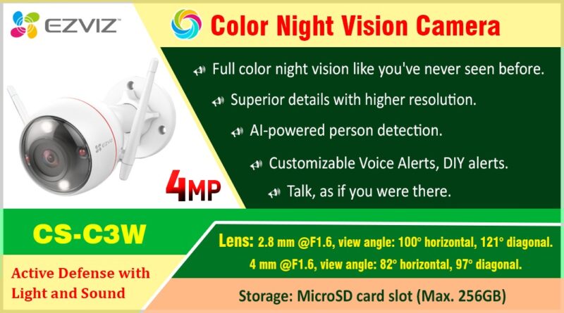 CS-C3W 4mp Product Ezviz Color Night Vision Pro Outdoor Smart Wi-FI Camera ezvizlanka Srilanka