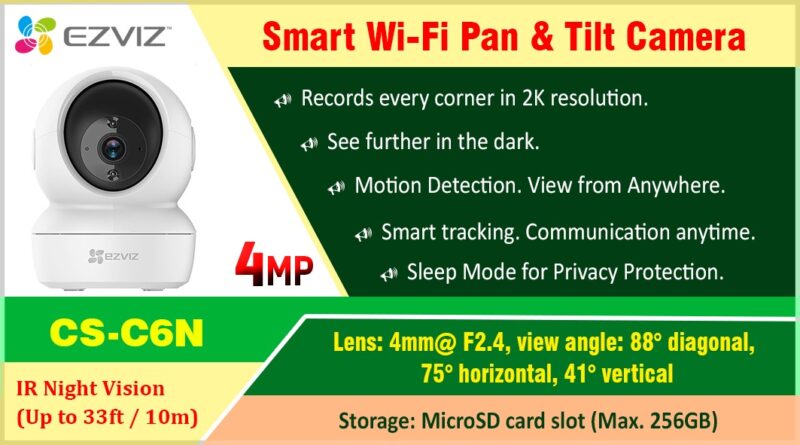 CS-C6N (4MP,W1) Ezviz Smart Wi-Fi Pan & Tilt Camera ezvizlanka Srilanka