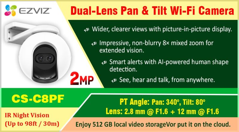 CS-C8PF (1080P, 2.8mm+12mm) Ezviz Dual-Lens Pan & Tilt Wi-Fi Camera ezvizlanka Srilanka