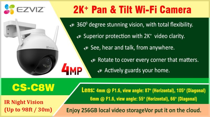 CS-C8W (4MP，W1）Ezviz 2K+ Pan & Tilt Wi-Fi Camera ezvizlanka Srilanka