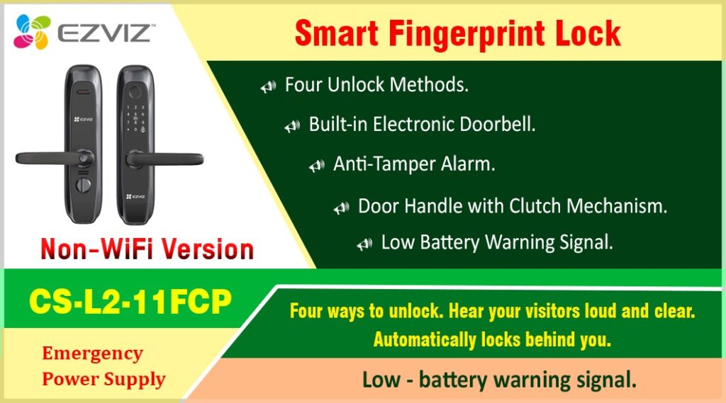 CS-L2-11FCP - Best Reliable EZVIZ Fingerprint Lock in Sri Lanka