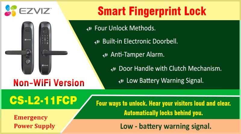 CS-L2-11FCP Ezviz Smart Fingerprint Lock ezvizlanka Srilanka