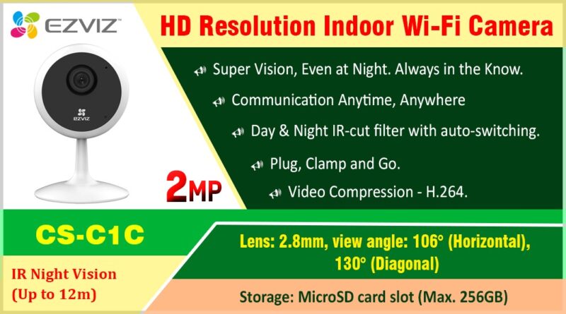 CS-C1C (2MP) HD Resolution Indoor WI-FI Camera ezviz lanka srilanka