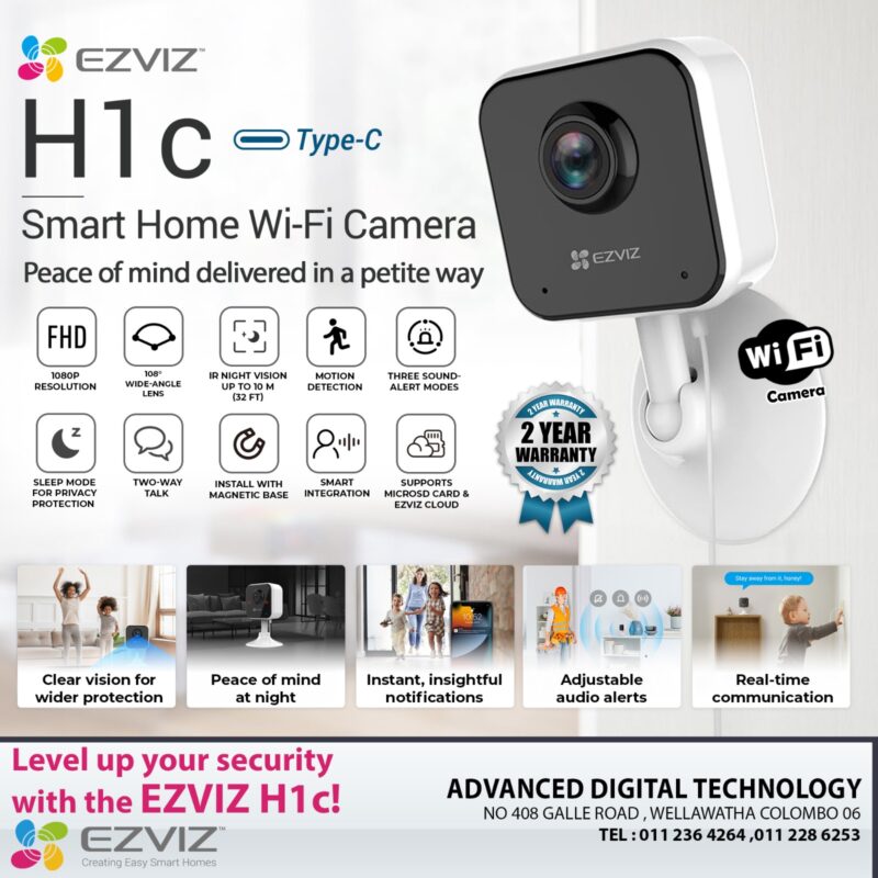 H1c Ezviz Smart Home Wi-Fi Camera ezvizlanka Srilanka