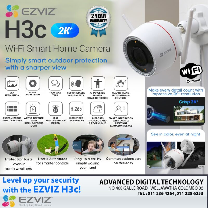 H3c- 2K+ Ezviz WI-Fi Smart Home Camera ezvizlanka Srilanka