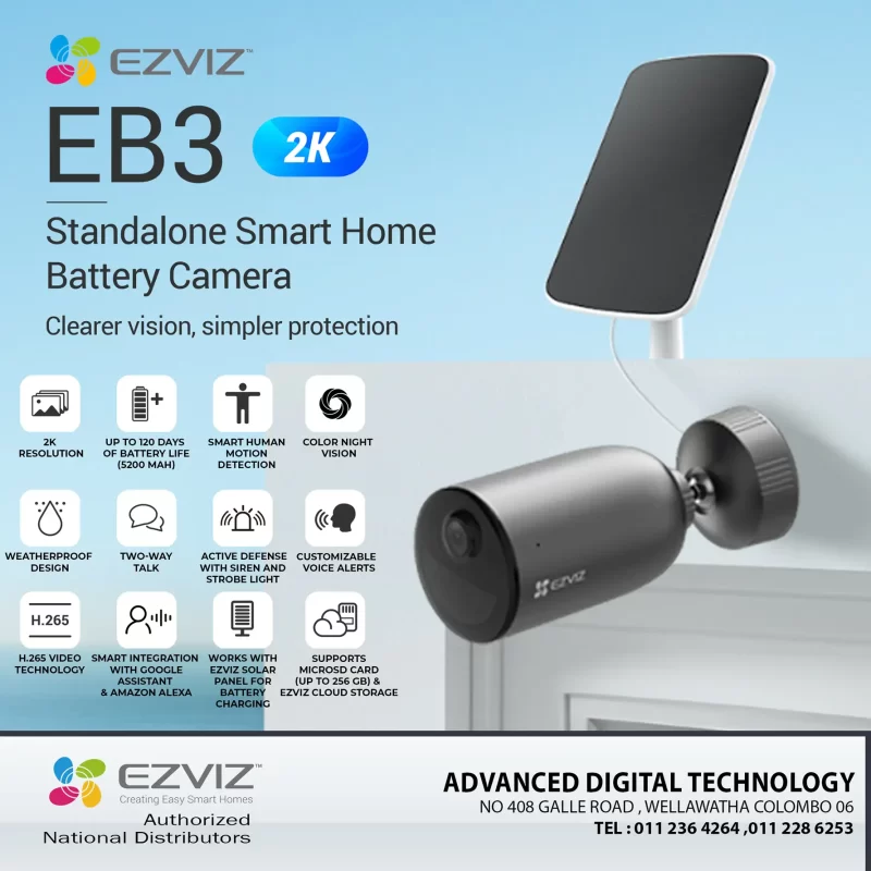 EB3 2K Ezviz Standalone Smart Home Battery Camera ezvizlanka Srilanka