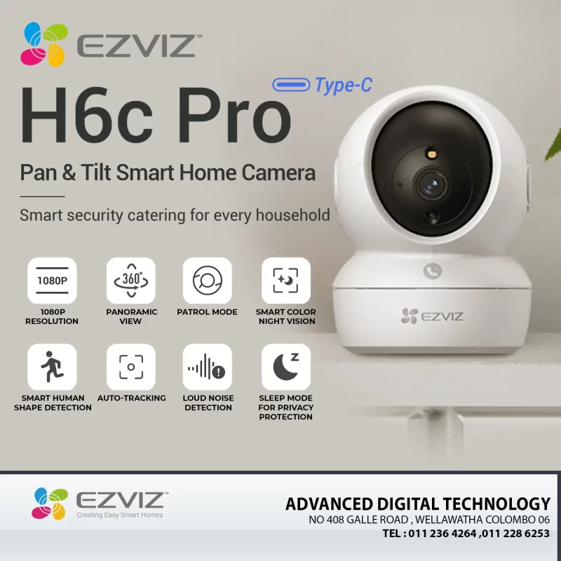 H6C Pro Ezviz Pan & Tilt Smart Home Camera ezvizlanka Srilanka