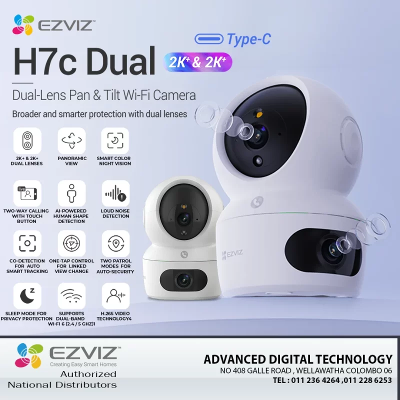 H7C Dual 2K+ Ezviz Dual-Lens Pan & Tilt WiFI Camera ezvizlanka Srilanka