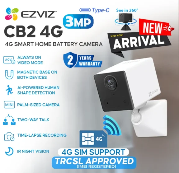 Ezviz CB2 4G 3MP Smart Home Battery Camera in Ezvizlanka Colombo Srilanka