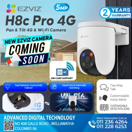 Official Ezviz H8c Pro 4G Smart Pan & Tilt Security Camera - Authorized Distributor Srilanka